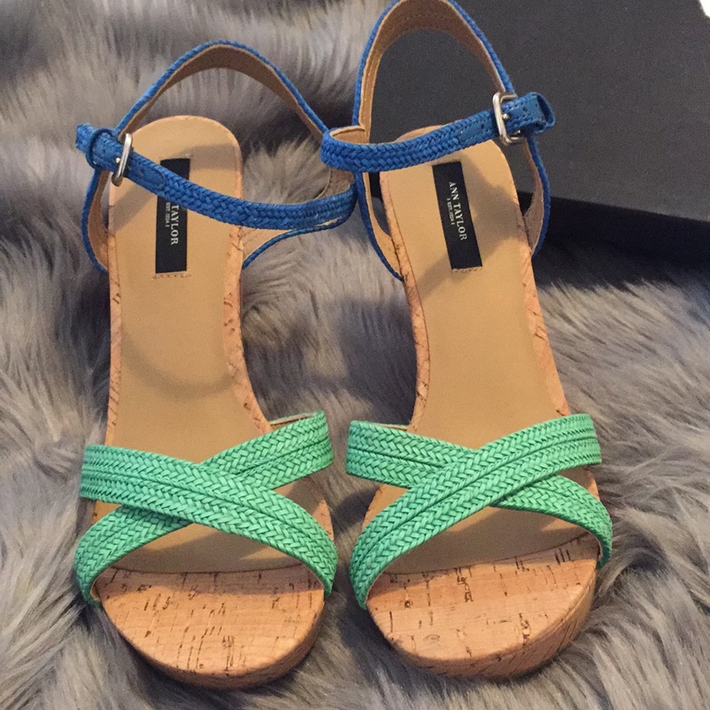 ANN TAYLOR - Cork Wedges, Never Worn NEW